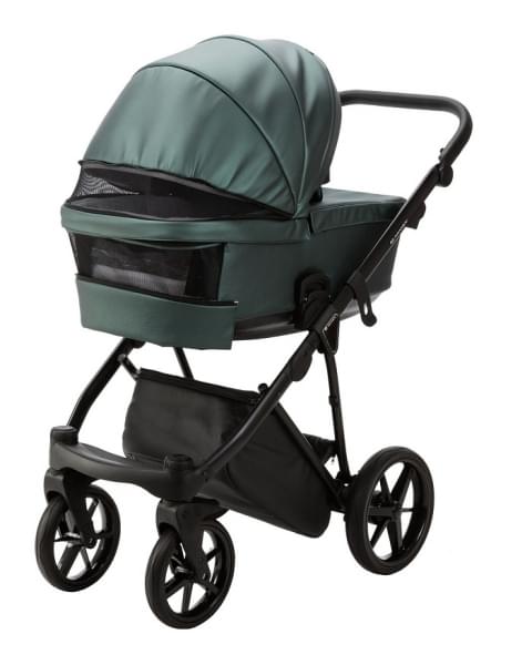 Детская коляска Adamex Belissa Deluxe 2 в 1 B-SM15 (Т.ЗЕЛЕНАЯ ПЕРЛ. КОЖА)