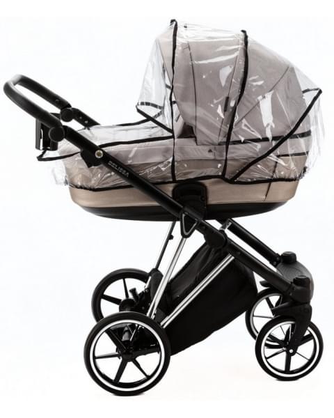 Детская коляска Adamex Belissa Special Edition 3 в 1 B-PS584 (СВ.БЕЖ С БЛЁСТ ХРОМ.РАМ)