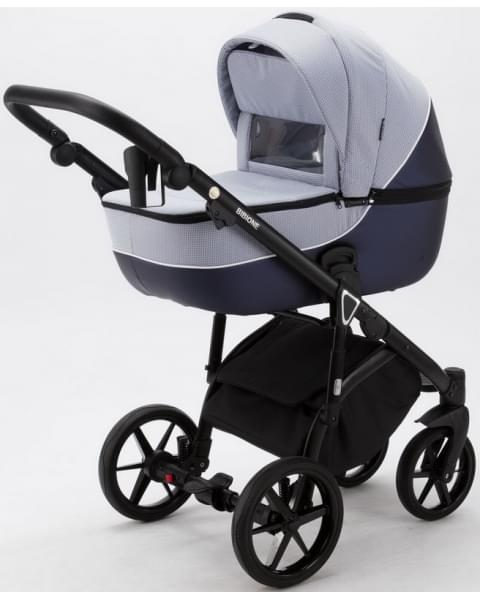 Детская коляска Adamex Bibione 3 в 1 BI-TSB10 (ГОЛУБ.ЖАКАРД+Т.СИН.ПЕРЛ.КОЖА)