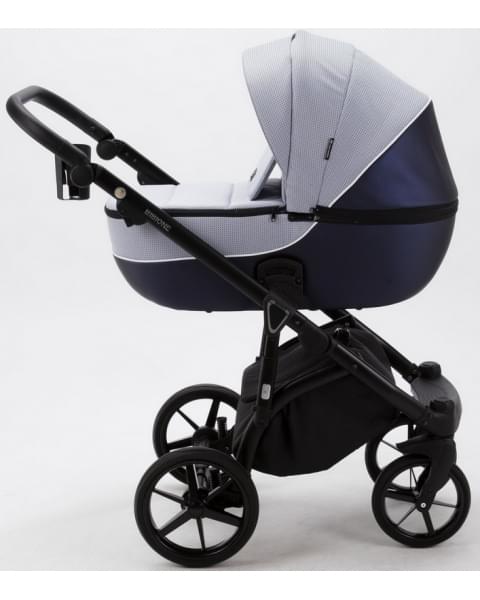Детская коляска Adamex Bibione 3 в 1 BI-TSB10 (ГОЛУБ.ЖАКАРД+Т.СИН.ПЕРЛ.КОЖА)