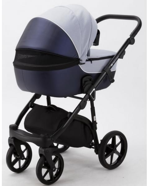 Детская коляска Adamex Bibione 3 в 1 BI-TSB10 (ГОЛУБ.ЖАКАРД+Т.СИН.ПЕРЛ.КОЖА)