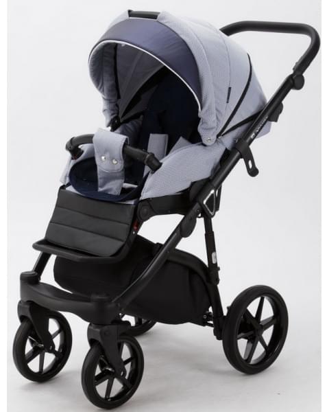 Детская коляска Adamex Bibione 3 в 1 BI-TSB10 (ГОЛУБ.ЖАКАРД+Т.СИН.ПЕРЛ.КОЖА)