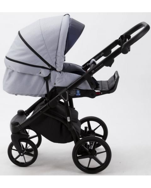Детская коляска Adamex Bibione 3 в 1 BI-TSB10 (ГОЛУБ.ЖАКАРД+Т.СИН.ПЕРЛ.КОЖА)