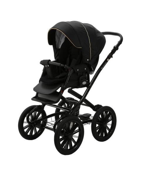 Детская коляска Adamex Chantal Retro 3 в 1 C1-A (ЧЕРНЫЙ+ЗОЛОТЫЕ МОЛНИИ)