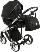 Детская коляска Adamex Chantal Special Edition 3 в 1 C2 (ЧЕРН+ЧЕРН.РИФЛЕН.ДНО+ХРОМ РАМА)