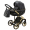 Детская коляска Adamex Chantal Special Edition Deluxe 2 в 1 C113 (ЧЕРН.ПЕРЛ.КОЖА+ЗОЛОТО РАМА)