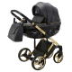 Детская коляска Adamex Chantal Special Edition Deluxe 2 в 1 C113 (ЧЕРН.ПЕРЛ.КОЖА+ЗОЛОТО РАМА)