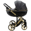 Детская коляска Adamex Chantal Special Edition Deluxe 2 в 1 C113 (ЧЕРН.ПЕРЛ.КОЖА+ЗОЛОТО РАМА)