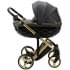 Детская коляска Adamex Chantal Special Edition Deluxe 2 в 1 C113 (ЧЕРН.ПЕРЛ.КОЖА+ЗОЛОТО РАМА)