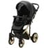 Детская коляска Adamex Chantal Special Edition Deluxe 2 в 1 C113 (ЧЕРН.ПЕРЛ.КОЖА+ЗОЛОТО РАМА)