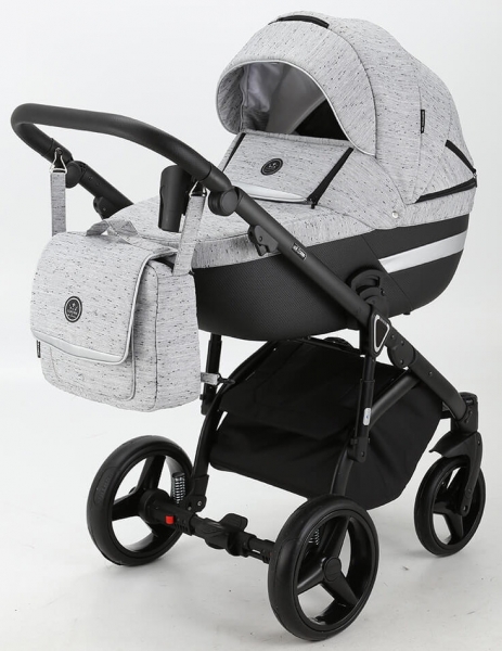 Детская коляска Adamex Cortina 3 в 1 CT-208 (СВ.СЕР.БЕРЕЗКА+ЧЕРН.КОЖА+СЕРЕБР.ОТДЕЛКА)