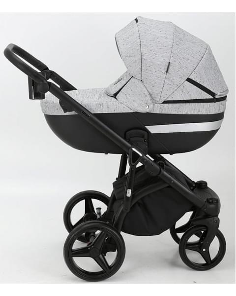 Детская коляска Adamex Cortina 3 в 1 CT-208 (СВ.СЕР.БЕРЕЗКА+ЧЕРН.КОЖА+СЕРЕБР.ОТДЕЛКА)