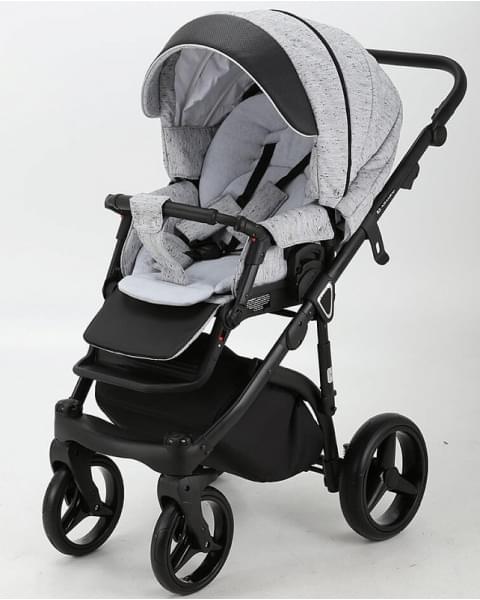 Детская коляска Adamex Cortina 3 в 1 CT-208 (СВ.СЕР.БЕРЕЗКА+ЧЕРН.КОЖА+СЕРЕБР.ОТДЕЛКА)