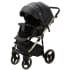 Детская коляска Adamex Cortina Deluxe 3 в 1 CT333 (ЧЕРН.КОЖА+ЗОЛОТ.ОТДЕЛКА+ЗОЛОТО РАМА)