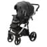 Детская коляска Adamex Cortina Deluxe 3 в 1 CT334 (ЧЕРН.КОЖА+СЕРЕБ.ОТДЕЛКА+ ХРОМ РАМА)