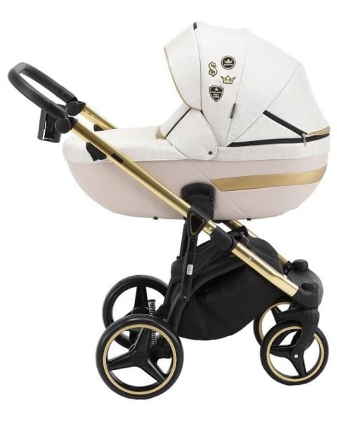 Детская коляска Adamex Cortina Special Edition 3 в 1 CT-476 (СВ.БЕЖ+СВ.БЕЖ.КОЖА+ЗОЛОТ.РАМА)