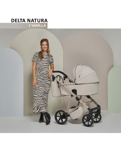 Детская коляска Adamex Delta Natura 2 в 1 DN-3-VANILLA (ВАНИЛЬ)