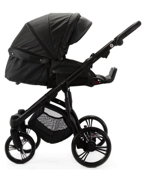 Детская коляска Adamex Lanti Deluxe 2 в 1 LN-SA2 (ЧЕРНАЯ КОЖА)