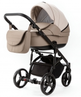 Детская коляска Adamex Lanti Deluxe 2 в 1 LN-SD44 (СВ.БЕЖ.КОЖА + Т.БЕЖ.КОЖА)