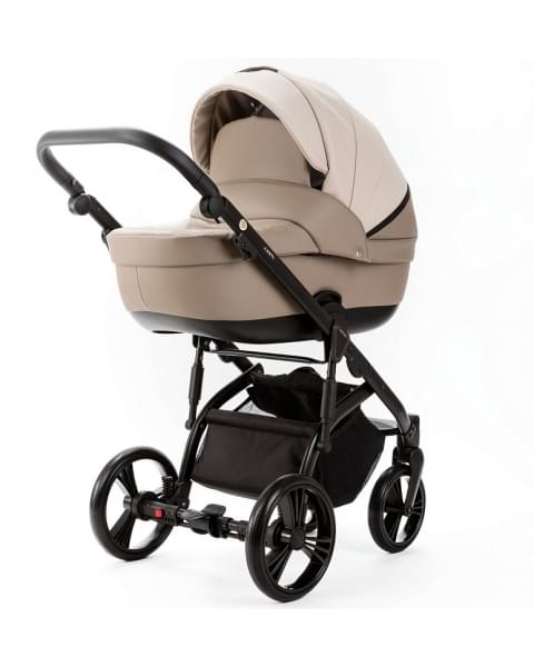 Детская коляска Adamex Lanti Deluxe 2 в 1 LN-SD44 (СВ.БЕЖ.КОЖА + Т.БЕЖ.КОЖА)