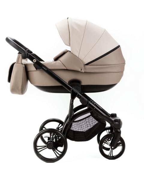 Детская коляска Adamex Lanti Deluxe 2 в 1 LN-SD44 (СВ.БЕЖ.КОЖА + Т.БЕЖ.КОЖА)