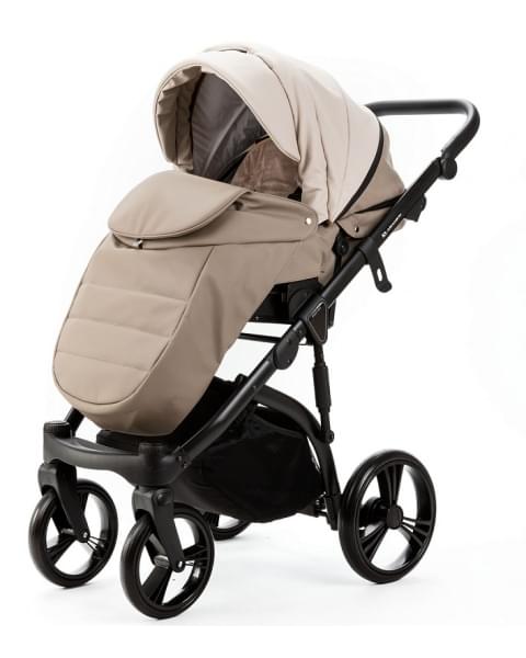 Детская коляска Adamex Lanti Deluxe 2 в 1 LN-SD44 (СВ.БЕЖ.КОЖА + Т.БЕЖ.КОЖА)