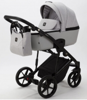 Детская коляска Adamex Mobi 2 в 1 M-PS46 (СВЕТЛО-СЕРЫЙ+СВЕТЛО-СЕРАЯ КОЖА)