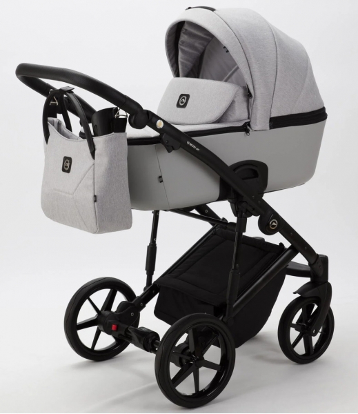 Детская коляска Adamex Mobi 2 в 1 M-PS46 (СВЕТЛО-СЕРЫЙ+СВЕТЛО-СЕРАЯ КОЖА)