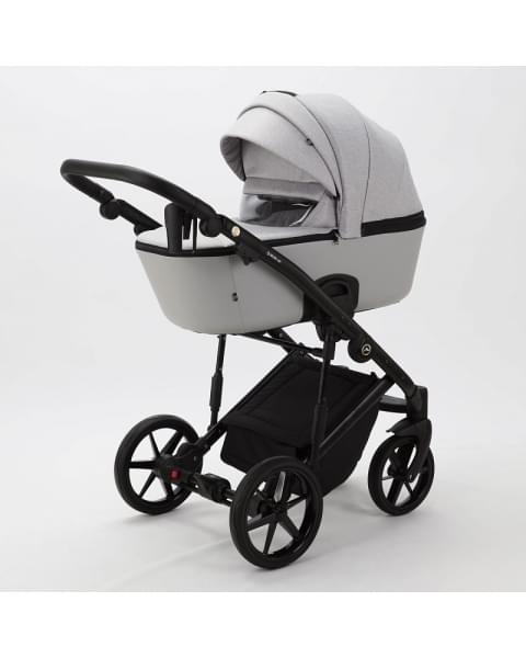 Детская коляска Adamex Mobi 2 в 1 M-PS46 (СВЕТЛО-СЕРЫЙ+СВЕТЛО-СЕРАЯ КОЖА)