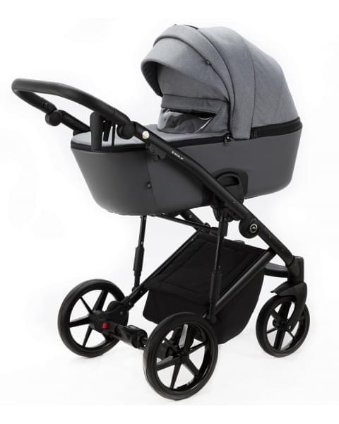 Детская коляска Adamex Mobi 3 в 1 M-PS113 (СЕРЫЙ+СЕРАЯ КОЖА)