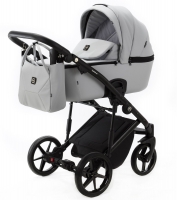 Детская коляска Adamex Mobi Deluxe 2 в 1 M-SA03 (СВ.СЕРАЯ.КОЖА)
