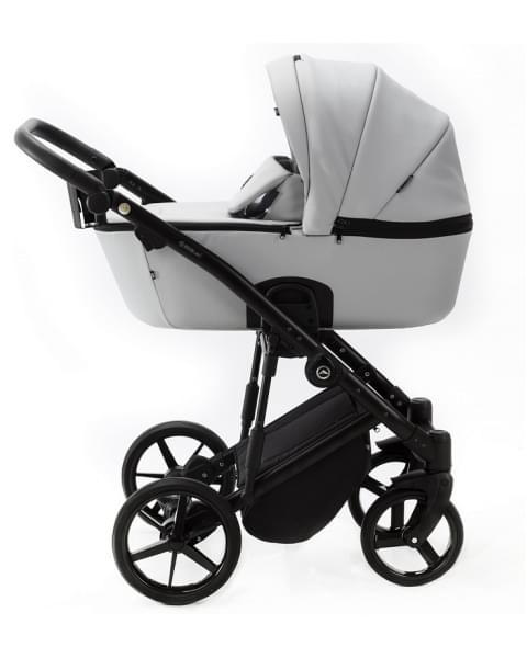 Детская коляска Adamex Mobi Deluxe 2 в 1 M-SA03 (СВ.СЕРАЯ.КОЖА)