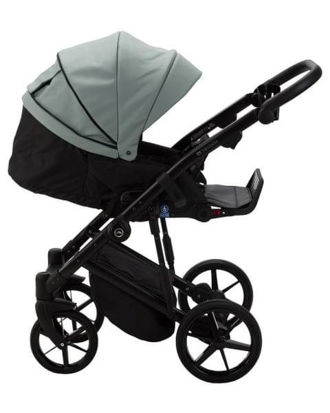 Детская коляска Adamex Mobi Deluxe 2 в 1 M-SA20 (СЕРО-ЗЕЛЕНАЯ КОЖА)