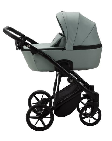 Детская коляска Adamex Mobi Deluxe 2 в 1 M-SA20 (СЕРО-ЗЕЛЕНАЯ КОЖА)