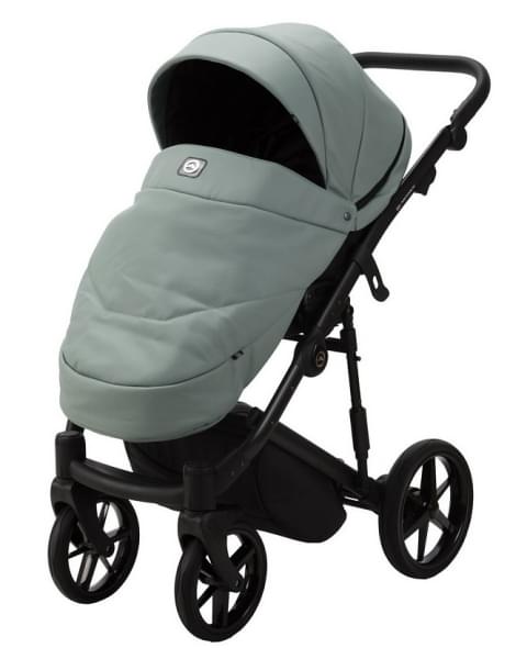 Детская коляска Adamex Mobi Deluxe 2 в 1 M-SA20 (СЕРО-ЗЕЛЕНАЯ КОЖА)
