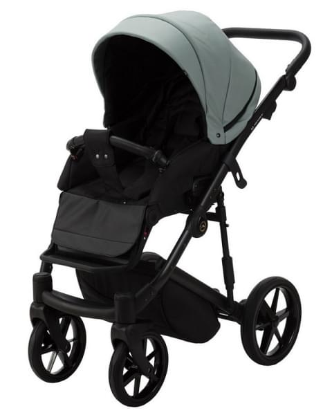 Детская коляска Adamex Mobi Deluxe 2 в 1 M-SA20 (СЕРО-ЗЕЛЕНАЯ КОЖА)