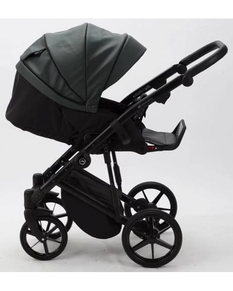 Детская коляска Adamex Mobi Deluxe 2 в 1 M-SA29 (ТЕМНО-ЗЕЛЕНАЯ КОЖА)