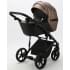 Детская коляска Adamex Mobi Deluxe 2 в 1 M-SD11 (ТЕМНО-БЕЖЕВЫЙ ПЕРЛ+ЧЕРНАЯ КОЖА)
