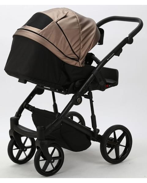 Детская коляска Adamex Mobi Deluxe 2 в 1 M-SD11 (ТЕМНО-БЕЖЕВЫЙ ПЕРЛ+ЧЕРНАЯ КОЖА)