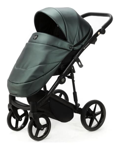 Детская коляска Adamex Mobi Deluxe 3 в 1 M-SM15 (Т.ЗЕЛЕНАЯ ПЕРЛ. КОЖА)