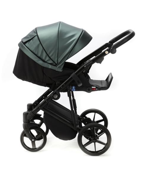 Детская коляска Adamex Mobi Deluxe 3 в 1 M-SM15 (Т.ЗЕЛЕНАЯ ПЕРЛ. КОЖА)