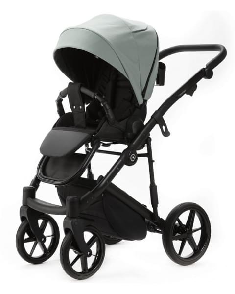 Детская коляска Adamex Mobi Deluxe New 3 в 1 MN-SA20 СЕРО-ЗЕЛЕНАЯ КОЖА