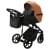 Детская коляска Adamex Mobi Deluxe New 3 в 1 MN-SD32 РЫЖИЙ+ЧЕРНАЯ КОЖА