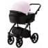 Детская коляска Adamex Nola Deluxe 3 в 1 N-SD101 (РОЗОВ.ЗЕФИР КОЖА + ЧЕРН. КОЖА)