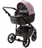 Детская коляска Adamex Nola Deluxe 3 в 1 N-SD106 (СИРЕНЬ КОЖА + ЧЕРН.КОЖА)