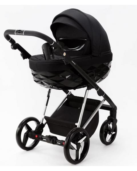 Детская коляска Adamex Quantum Special Edition 3 в 1 Q-TK618 (ЧЕРНЫЙ+ХРОМ РАМА)