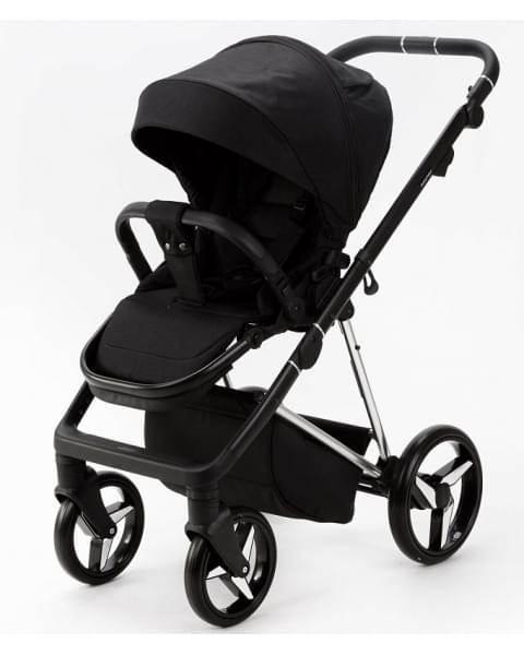 Детская коляска Adamex Quantum Special Edition 3 в 1 Q-TK618 (ЧЕРНЫЙ+ХРОМ РАМА)