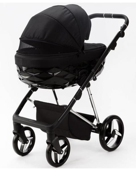 Детская коляска Adamex Quantum Special Edition 3 в 1 Q-TK618 (ЧЕРНЫЙ+ХРОМ РАМА)