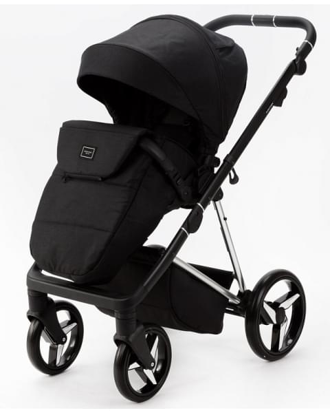 Детская коляска Adamex Quantum Special Edition 3 в 1 Q-TK618 (ЧЕРНЫЙ+ХРОМ РАМА)