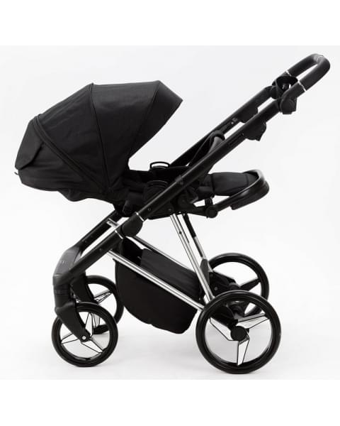 Детская коляска Adamex Quantum Special Edition 3 в 1 Q-TK618 (ЧЕРНЫЙ+ХРОМ РАМА)